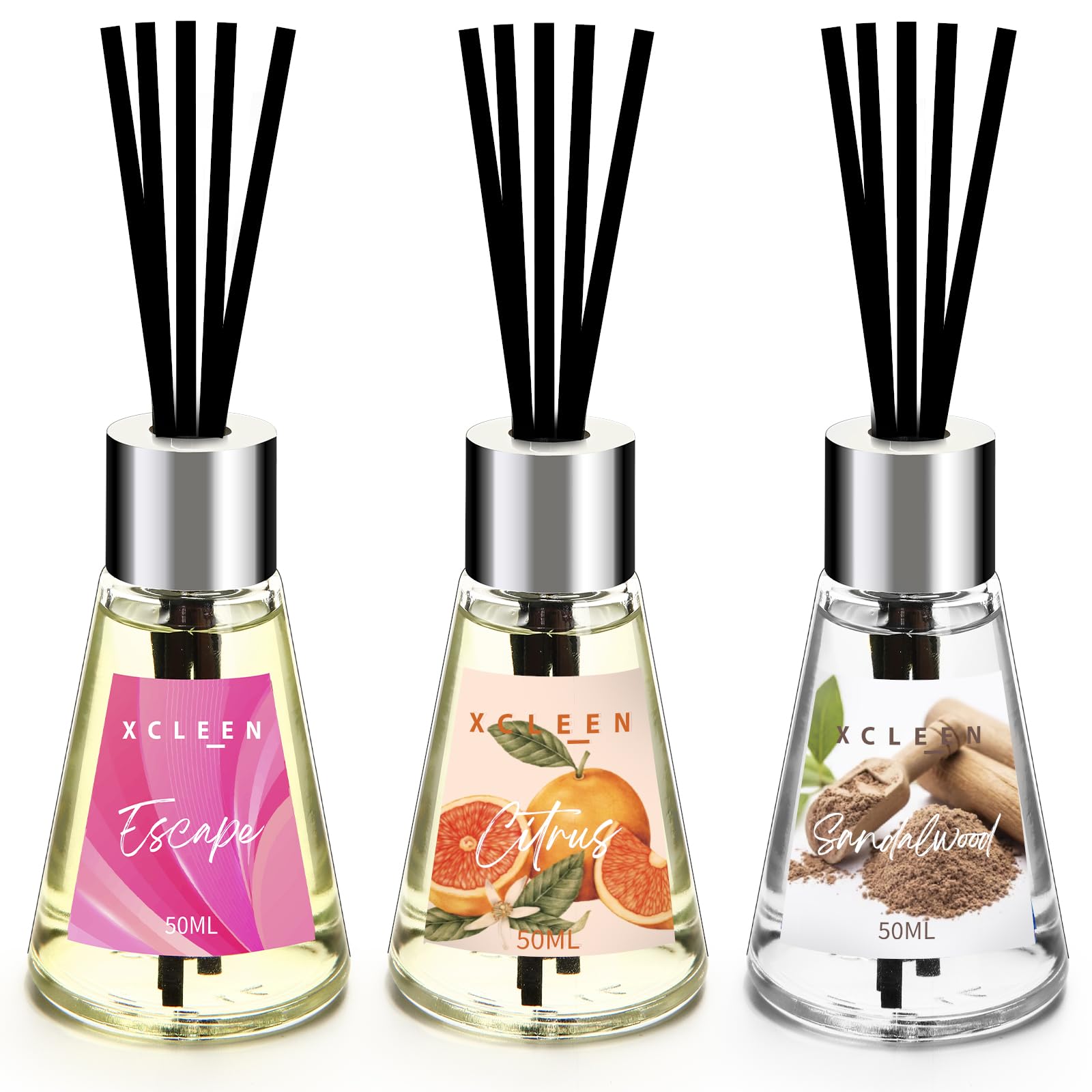 Amazon.com: Xcleen Reed Diffuser of 3 Pack, Escape/Citrus